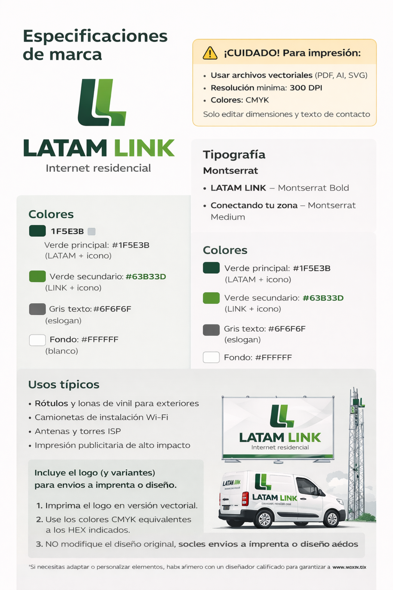 Especificaciones de marca